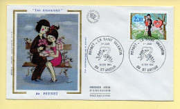 FDC N° 2354 – Peynet – La Saint Valentin (Les Amoureux) – 39 St-Amour 14/02/1985 (soie) - 1980-1989