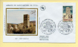 FDC N° 2351 – Abbaye De Saint-Michel De Cuxa (Xè XIIIè Siècles) – 66 Caudalet 6/07/1985 (soie) - 1980-1989
