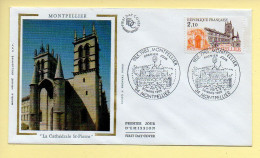 FDC N° 2350 – Montpellier (La Cathédrale St-Pierre) – 34 Montpellier 30/03/1985 (soie) - 1980-1989