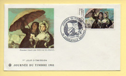 FDC N° 2124  – Journée Du Timbre 1981 (Femme Lisant Une Lettre Ou Les Jeunes)  – 08 – Charleville-Mézières 7/03/1981  - 1980-1989