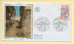 FDC N° 2081 - Cordes (l'Escalier Du Pater Noster – La Tour Et L'Horloge) - 81 Cordes 5/04/1980 (soie) - 1980-1989