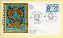 FDC N° 1927 – Journée Du Timbre 1977 – 75 Paris 26/03/1977 (soie) - 1970-1979