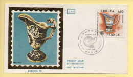 FDC N° 1877 – EUROPA 76 (Céramique) – 75 Paris 8/05/1976 (soie) - 1970-1979