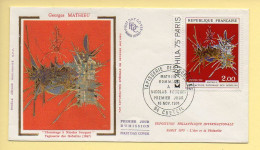 FDC N° 1813 – Georges Mathieu (Tapisserie Gobelins Hommage à Nicolas Fouquet)(Arphila 75) 94 Créteil 16/11/1974 / Soie - 1970-1979