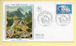 FDC N° 1788 – Centenaire Du Club Alpin Français (La Meije) – 75 Paris 30/03/1974 (soie) - 1970-1979