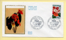 FDC N° 1738 – Anthurium De La Martinique – 972 Fort-de-France 20/01/1973 (soie) - 1970-1979