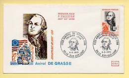 FDC N° 1727 – Amiral De Grasse (1781 Baie De Chesapeake) – 06 Le Bar-Sur-Loup 9/09/1972  - 1970-1979