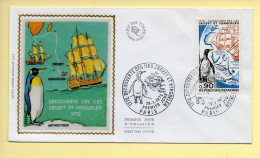 FDC N° 1704 – 1772 Découverte Des Iles Crozet Et Kerguelen – 75 Paris 29/01/1972 (soie) - 1970-1979