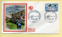 FDC N° 1565 – Premier Vol Postal (Cinquantième Anniversaire) – 75 Paris 17/08/1968 (soie) - 1960-1969