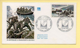 FDC N° 1605 – 25è Anniversaire Du Débarquement En Provence – 83 Saint-Raphael 23/08/1969 - 1960-1969