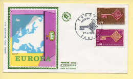 FDC N° 1556 / 1557 – Europa – 75 Paris 27/04/1968 (soie) - 1960-1969