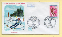 FDC N° 1547 – Xème Jeux Olympiques D'hiver Grenoble 1968 (Ski – Slalom) – 38 Grenoble 27/01/1968  - 1960-1969