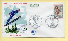 FDC N° 1543 – Xème Jeux Olympiques D'hiver Grenoble 1968 (Le Saut En Ski) – 38 Grenoble 27/01/1968  - 1960-1969