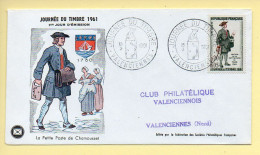 FDC N° 1285 – Journée Du Timbre 1961 (La Petite Poste De Chamousset) – 59 Valenciennes 18/03/1961  - 1960-1969