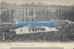 229744 GERMANY HAMBURG PROMENADE CONCERT AT THE TOWN HALL MARKET CIRCULATED TO ARGENTINA POSTAL POSTCARD - Sonstige & Ohne Zuordnung