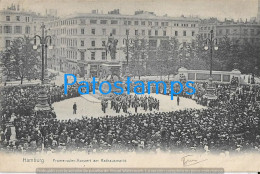 229744 GERMANY HAMBURG PROMENADE CONCERT AT THE TOWN HALL MARKET CIRCULATED TO ARGENTINA POSTAL POSTCARD - Otros & Sin Clasificación