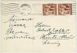 Polen / Polska 1939, Postkarte Bydgoszcz - Winterthur (Schweiz), Mehrfachfrankatur - Briefe U. Dokumente