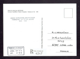 37e Expé - CP Recommandée Concours Des EPF En 1987 - CR Dumont D'Urville CàD 29/12/87 - Cartas & Documentos