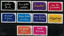 FRANCE SERIE COMPLETE DE 10 TIMBRES AUTOADHESIFS OBLITERES DE 2021 Croix-Rouge N°1979-1988 - Gebraucht