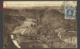 Gendron Celles La Vallée De La Lesse Vue Des Rochers De Chaleux Cachet 1927 Dinant Htje - Dinant