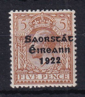 Ireland: 1922/23   KGV OVPT    SG59    5d      MH - Nuevos