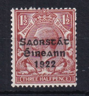 Ireland: 1922/23   KGV OVPT   SG69    1½d   [Coil Stamp]   MH - Nuevos