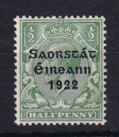 Ireland: 1922/23   KGV OVPT    SG52    ½d      MH - Nuovi