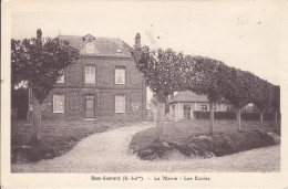 BOSC GUERARD :  RARE CPA AVEC CETTE VUE DE LA MAIRIE ET DES ECOLES.T B.ETAT. A SAISIR.PETIT PRIX - Other & Unclassified