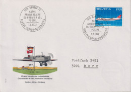 1972 Schweiz, Luftpost, 50 Jahre Internationaler Luftpostverkehr, Zum:CH F47, Mi:CH 968, Swissair Jumbo-Jet - Erst- U. Sonderflugbriefe