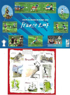 France 2007. Feuillets YT 110 Et 111. Bruxelles Et France Foot 2007. Neuf **. Faciale - 20 %. Envoi Gratuit.. - Mint/Hinged