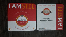 AMSTEL BRAZIL BREWERY  BEER  MATS - COASTERS # BAR PETISCARIA CANTINHO NOBRE Front And Verse - Beer Mats