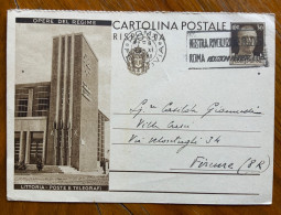 CARTOLINA POSTALE RISPOSTA - OPERE DEL REGIME LITTORIA  - DA ROMA A FIRENZE  13/11/33 - Poststempel