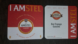 AMSTEL BRAZIL BREWERY  BEER  MATS - COASTERS # Bar FRANGO GAUCHO Front And Verse - Bierdeckel