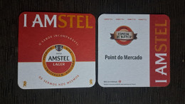 AMSTEL BRAZIL BREWERY  BEER  MATS - COASTERS # Bar POINT DO MERCADO Front And Verse - Bierdeckel
