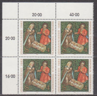 1982 , Mi 1724 ** (4) - 4er Block Postfrisch -  Weihnachten - Neufs