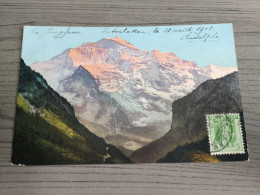 Interlaken Zwitserland Jungfrau Beim Alpenglühen 1908 - Interlaken