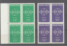 Yvert  1218-1219 - Europa  - 2 Blocs De 4 Timbres Neufs Sans Traces De Charnières (1 Bord De Feuille) - Unused Stamps