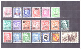 ALGERIE     . N °  225 / 244 .  SERIE   COMPLETE     NEUVE    *  . SUPERBE . - Unused Stamps