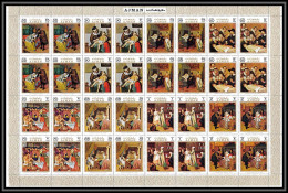 Ajman - 2662c/N° 710/717 A Rembrandt Tableau Charity Paintings ** MNH Metsu Steen Ingres Longhi Feuille Sheet - Other & Unclassified