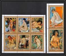 Ajman - 2653b/ N° 853/860 A Renoir Tableau (Painting) Blocs Nus Nudes ** MNH Impressionist - Impressionisme