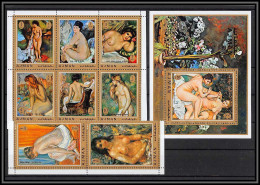 Ajman - 2653c/ N° 853/860 A + Bloc 278 A Renoir Tableau (Painting) Blocs Nus Nudes ** MNH Impressionist - Impresionismo