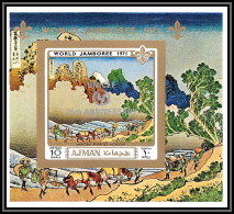Ajman - 2636 N° 289 B Overprint Unicef Scout World Jamboree 1971 ** MNH Hokusai Paintings Non Dentelé Imperf - Ungebraucht