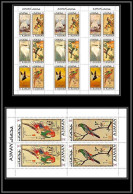 Ajman - 2638c N°809/816 A HOKUSAI Cigogne Crane Stork Oiseaux Birds Peinture Tableaux Paintings ** MNH Feuilles Sheets - Cicogne & Ciconiformi