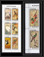 Ajman - 2638a N°809/816 A HOKUSAI Cigogne Crane Stork Oiseaux Birds Peinture Tableaux Paintings ** MNH  - Adschman