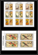 Ajman - 2638c N°809/816 A HOKUSAI Cigogne Crane Stork Oiseaux Birds Peinture Tableaux Paintings ** MNH Feuilles Sheets - Other & Unclassified
