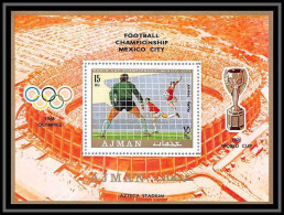 Ajman - 2625/ Bloc 197 A World Football Cup 1970 Mexico Soccer Overprint Gold Brazil Champion ** MNH - 1970 – Mexico