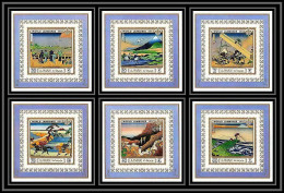 Ajman - 2633/ N° 933/938 Scout Pfadfinder World Jamboree 1971 Miniature Deluxe Sheets Blocs ** MNH Hokusai Paintings - Adschman