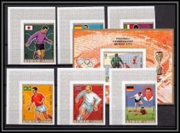 Ajman - 2624e N°525/530 B +189 B World Football Cup 1970 Mexico Soccer ** MNH Charlton Beckenbauer Non Dentelé Imperf - Adschman