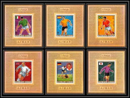 Ajman - 2624z N°525/530 World Football Cup 1970 Mexico Soccer ** MNH Charlton Beckenbauer Deluxe Miniature Sheets - Adschman