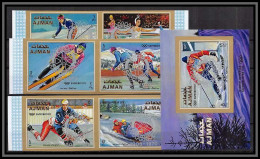 Ajman - 2614c N°1141/1146 B 322 B Overprint Rotary Jeux Olympiques Olympic Games Sapporo 1972 MNH Non Dentelé Imperf - Ajman